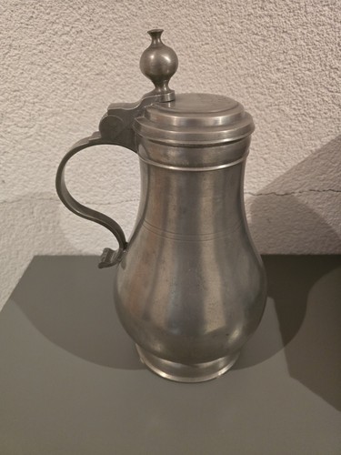 Großer zinnkrug mit deckel - großer,
