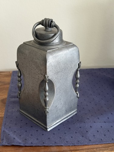 Antike zinnflasche viereckig - antike, zinnflasche,