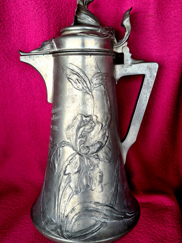 Kayserzinn jugendstil krug - ,