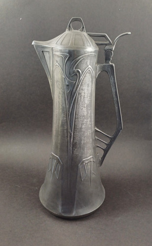 Jugendstil kanne zinn 1900 - kanne, um