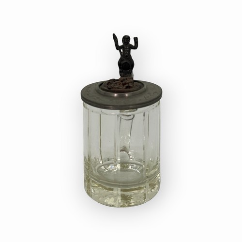 Antiker glas bierkrug mit - antiker, glas-bierkrug