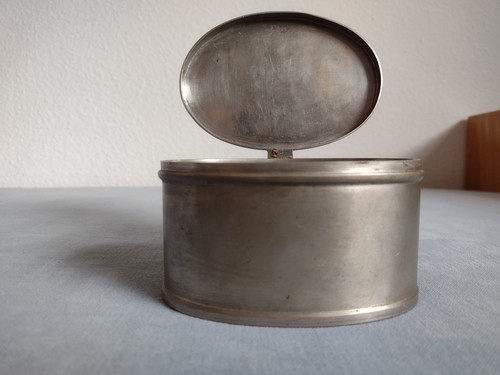 Antike zinndose oval mit - zinndose,