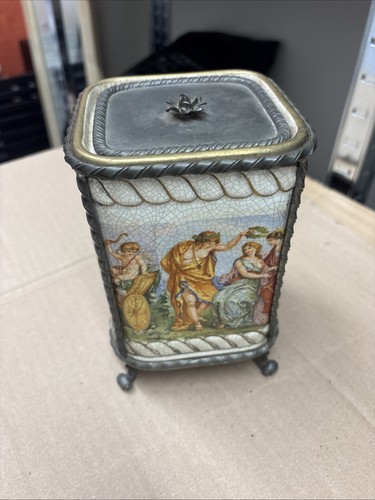 Antike jugendstil zinn dose - zinn,