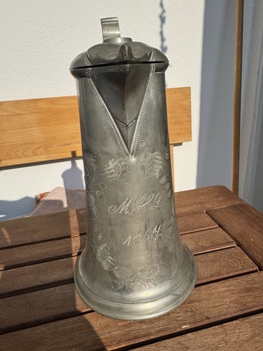 Zinnkanne mit deckel - zinnkanne,